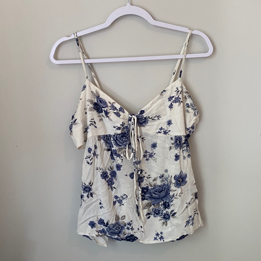 Blue floral tank top